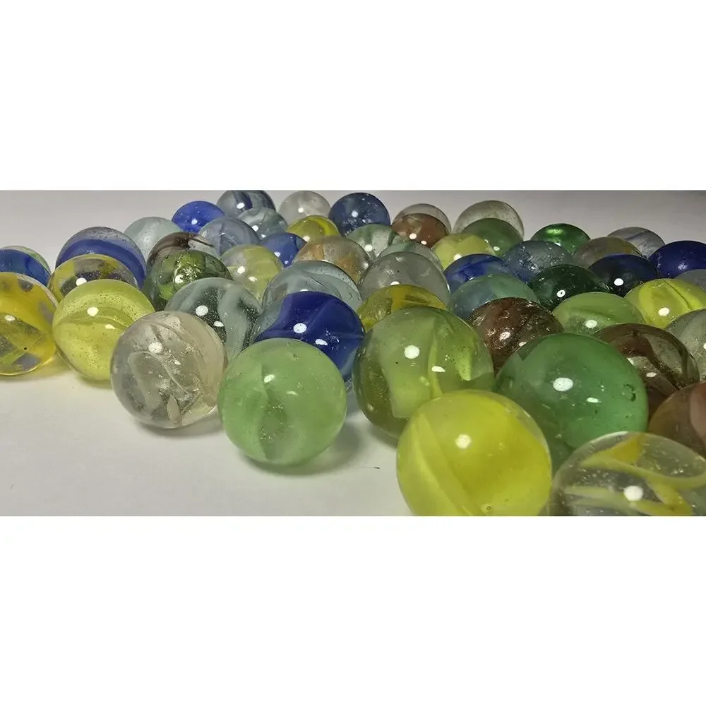 Lot Of 64 Vintage Mid Size Multicolor Glass Marbles